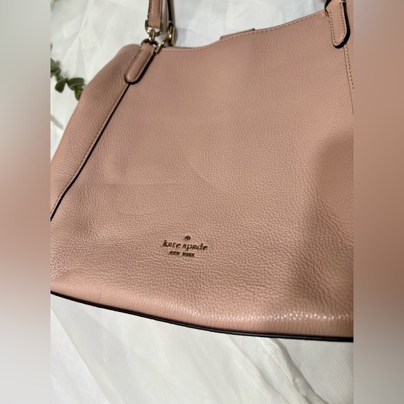 Kate Spade Jackson Large Light Pink Leather Shoulder Bag Triple Compartment EUC - Picture 4 of 15